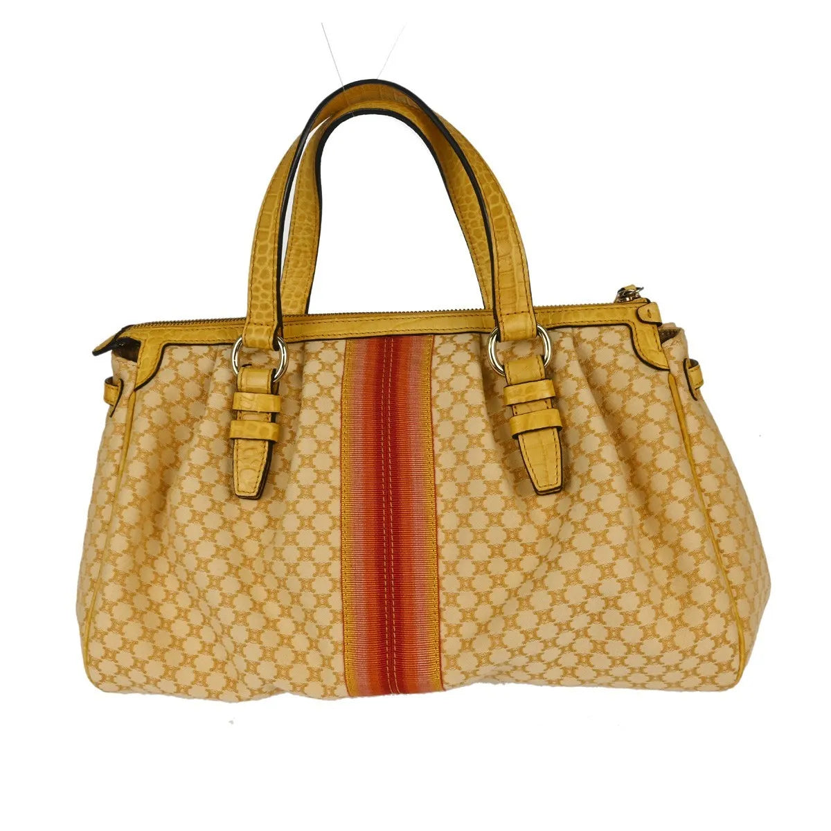 Celine Handbag Canvas, Yellow, Canvas, Handbag
