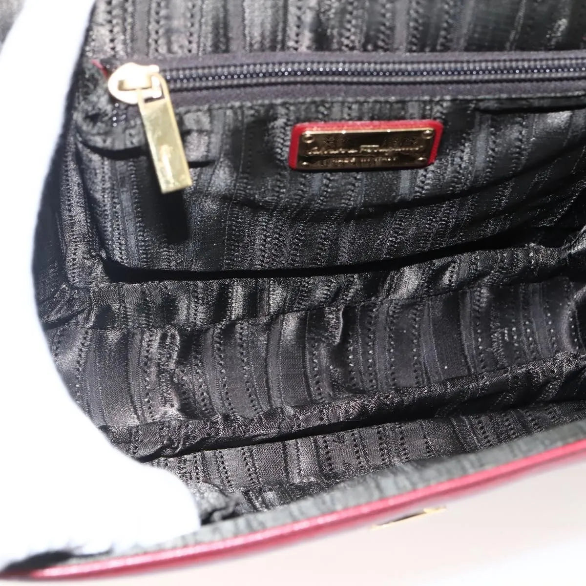 Salvatore Ferragamo Gancini Leather, Red, Leather, Handbag