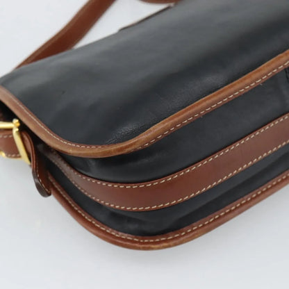 Celine Flap Shoulder Leather, Black, Leather, Shoulder Bag