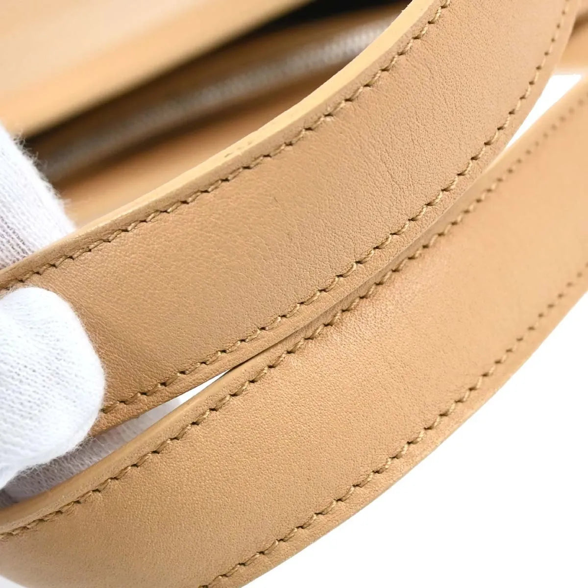 Cartier Cabochon Leather, Beige, Leather, Handbag
