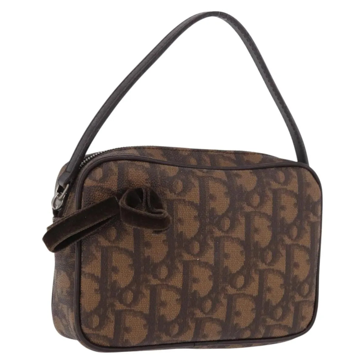 Christian Dior Vintage Trotter Diorissimo Canvas, Brown, Canvas, Clutch