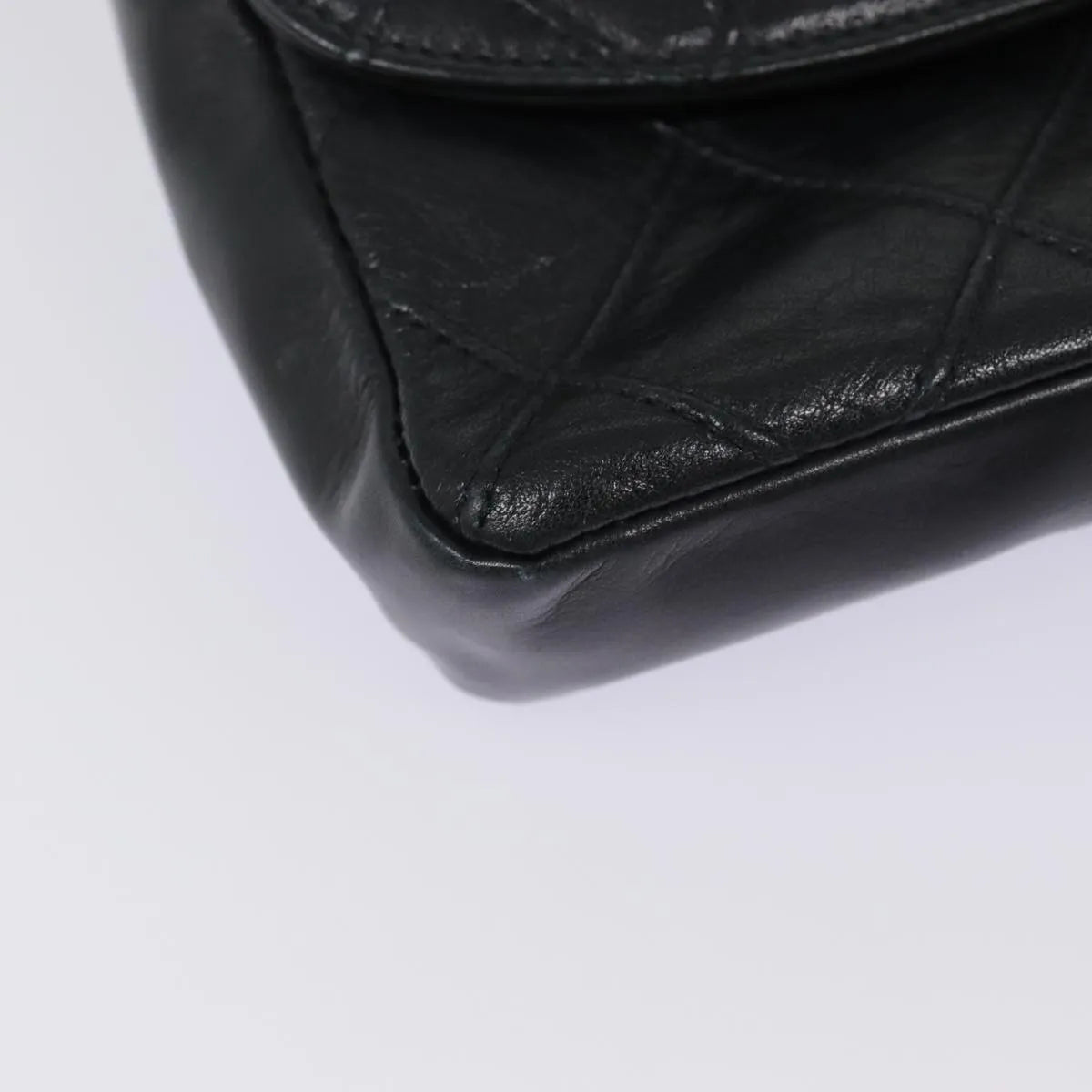 Chanel Vintage CC Flap Waist Quilted Leather, Black, Leather, Clutch