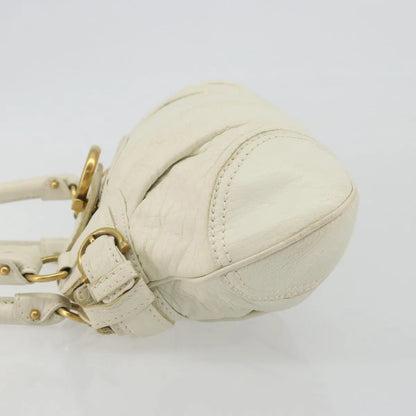 Salvatore Ferragamo Gancini Leather, White, Leather, Handbag