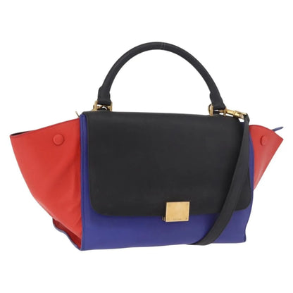 Celine Trapeze Leather with Suede, Multicolour, Leather, Handbag