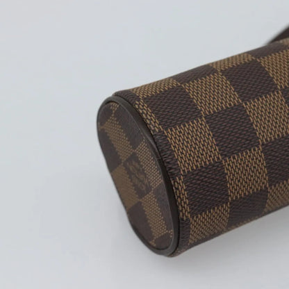 Louis Vuitton Papillon Pochette Damier Ebene, Brown, Canvas, Clutch