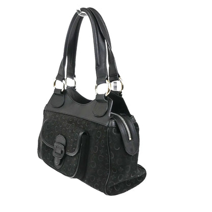 Celine C Macadam Suede, Black, Suede, Shoulder Bag