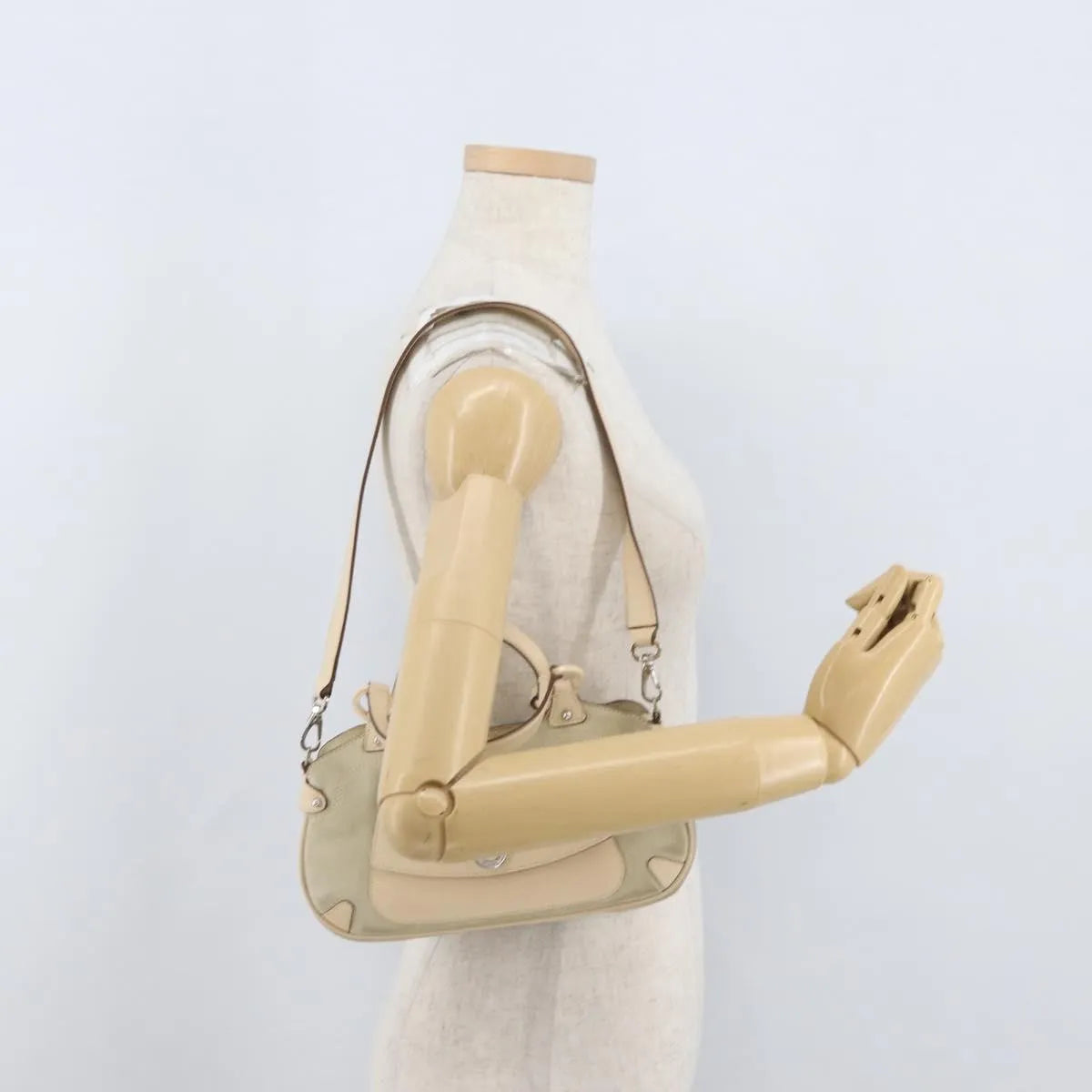 Salvatore Ferragamo Gancini Suede, Beige, Suede, Handbag