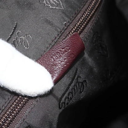 Gucci Logo Crest Messenger Leather, Burgundy, Leather, Shoulder Bag