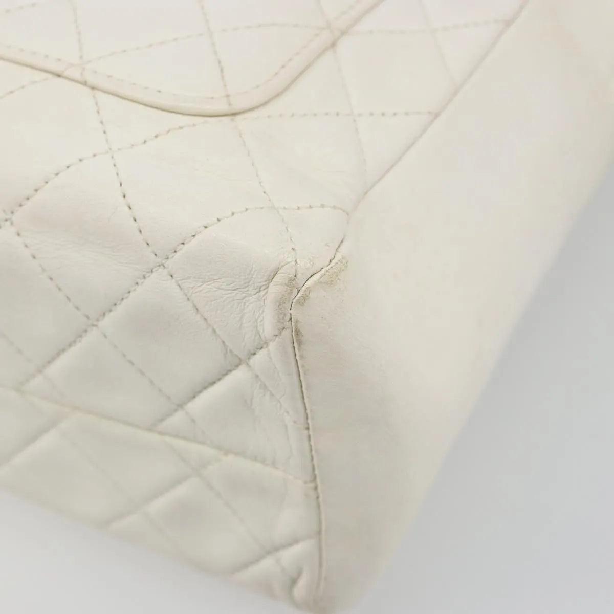 Chanel CC handbag Leather, White, Canvas, Handbag