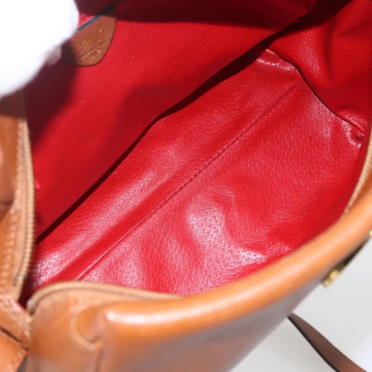 Celine Vintage Circle Logo Leather, Brown, Leather, Shoulder Bag