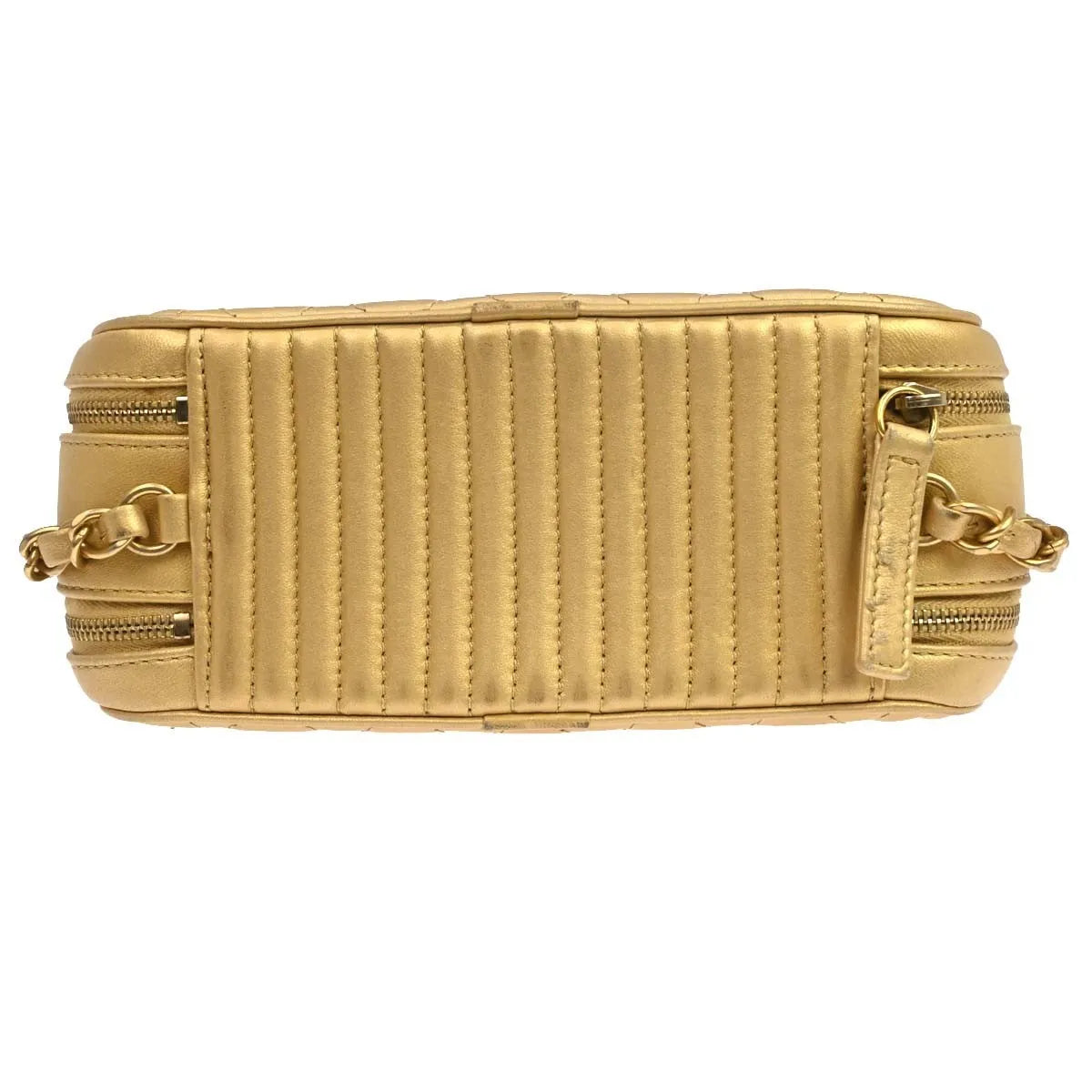 Chanel Coco Boy Camera Quilted Leather, Gold, Leather, Shoulder Bag