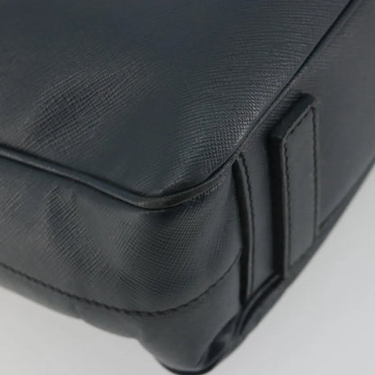 Prada Zip Around Saffiano Leather, Navy, Leather, Briefcase