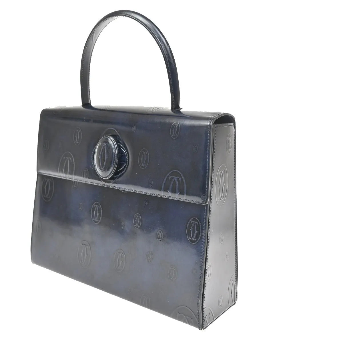 Cartier Happy Birthday Patent Leather, Navy, Patent Leather, Handbag
