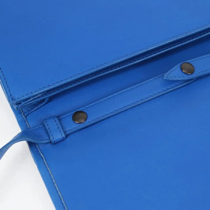 Bottega Veneta Double Compartment Flap Intrecciato Nappa, Blue, Leather, Shoulder Bag