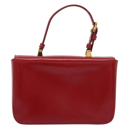 Prada Bow Top handle Leather, Red, Leather, Handbag