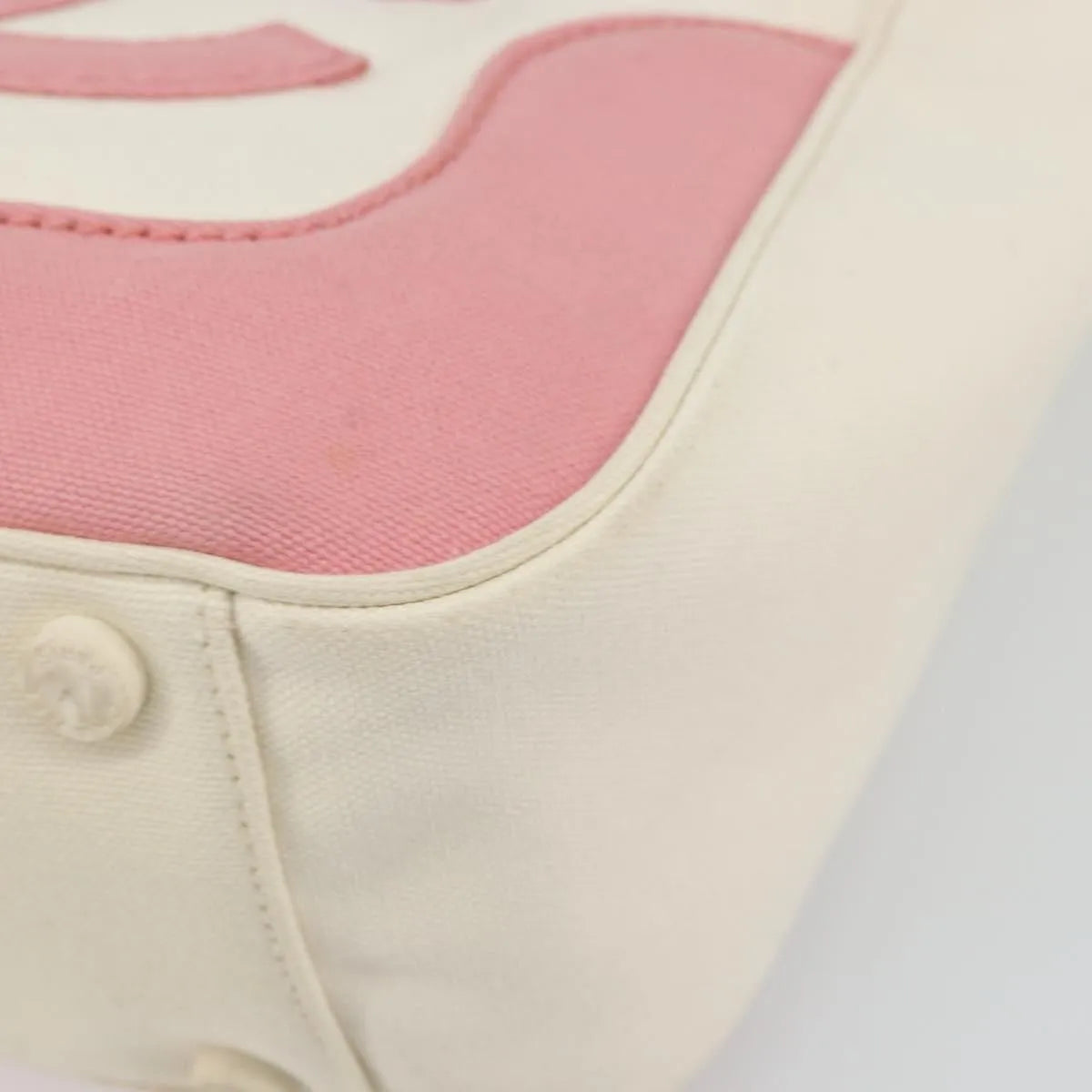 Chanel Vintage CC Tote Canvas, Beige, Canvas, Tote Bag