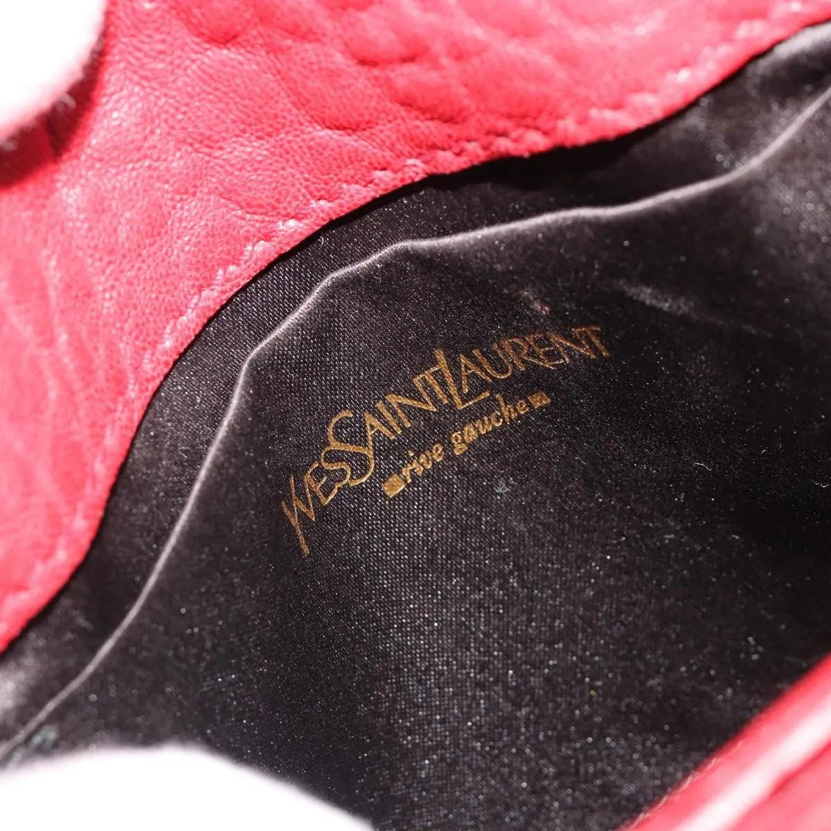 Saint Laurent Chain Leather, Red, Leather, Shoulder Bag