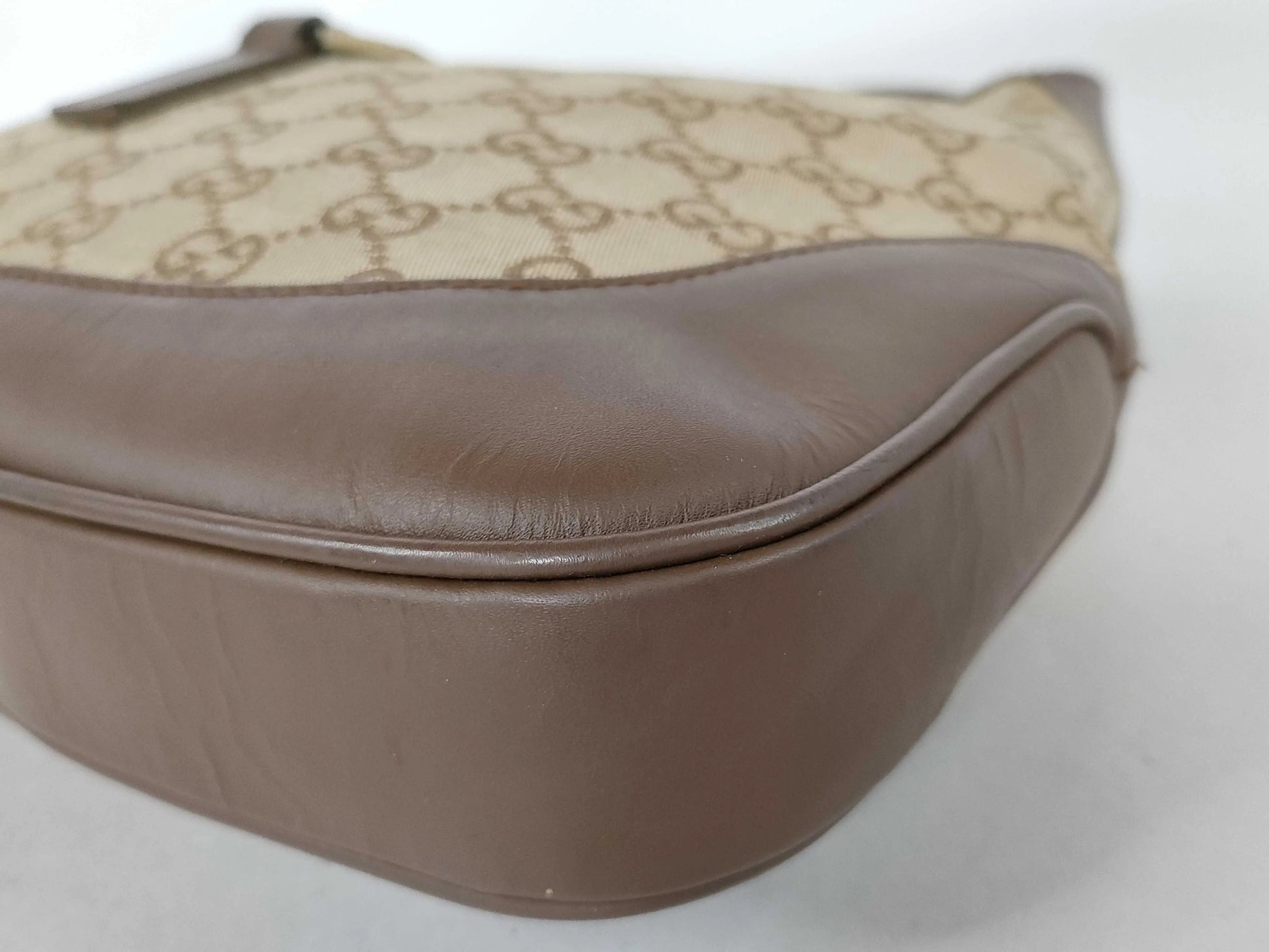 Gucci Jackie O GG Canvas with Leather, Beige, Canvas, Shoulder Bag