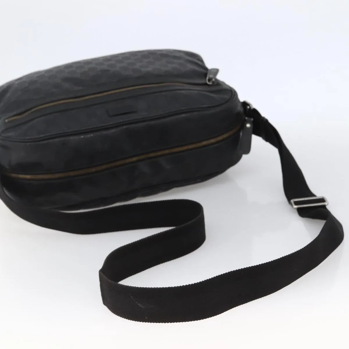 Gucci Zip Messenger GG Imprime, Black, Canvas, Shoulder Bag