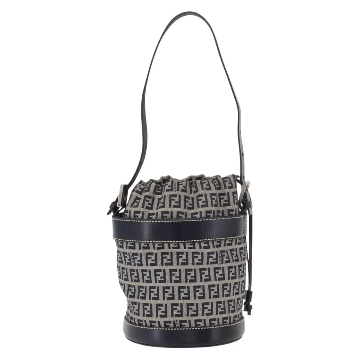 Fendi Zucchino Canvas, Navy, Canvas, Handbag