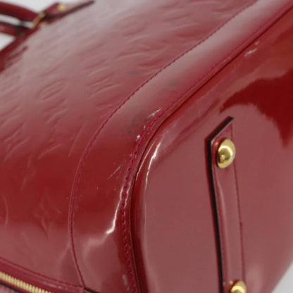 Louis Vuitton Alma Monogram Vernis, Red, Patent Leather, Handbag