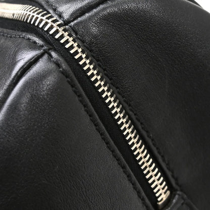 Chanel All Day Long Bowler Chevron Leather, Black, Leather, Tote Bag