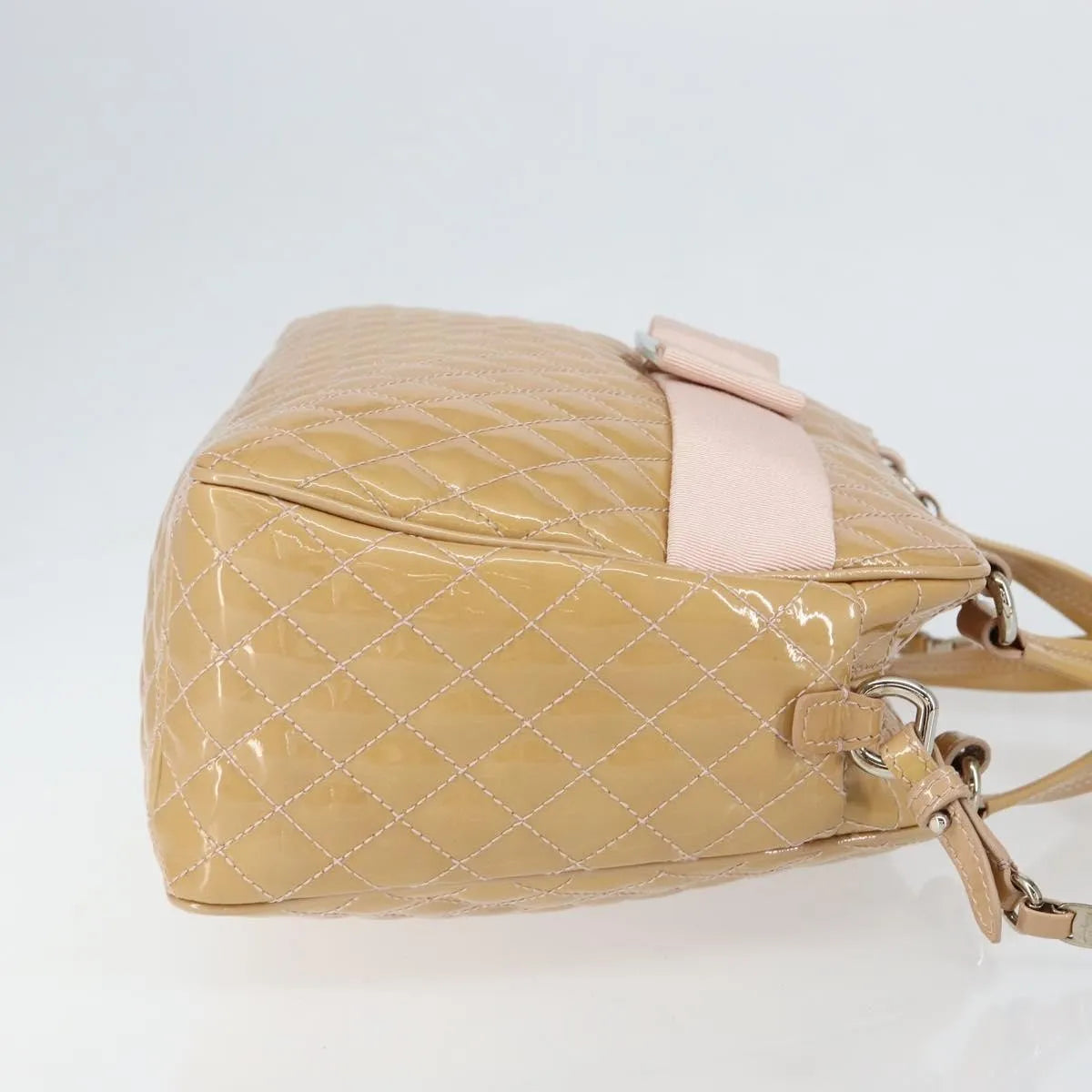Salvatore Ferragamo Vala Patent leather, Beige, Patent Leather, Handbag