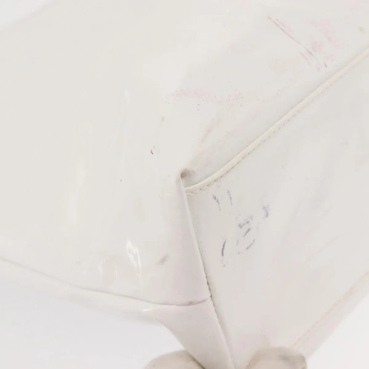 Salvatore Ferragamo Gancini Tote Patent leather, White, Patent Leather, Tote Bag