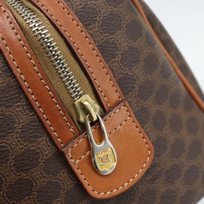 Celine boston Macadam Canvas, Brown, PVC, Travel Bag