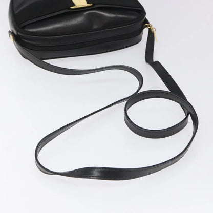 Salvatore Ferragamo Vara Bow camera Leather, Black, Leather, Shoulder Bag