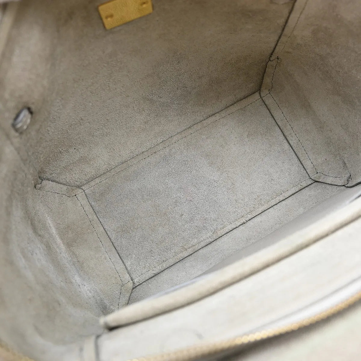Celine Belt Textured Leather, Gray, Leather, Handbag