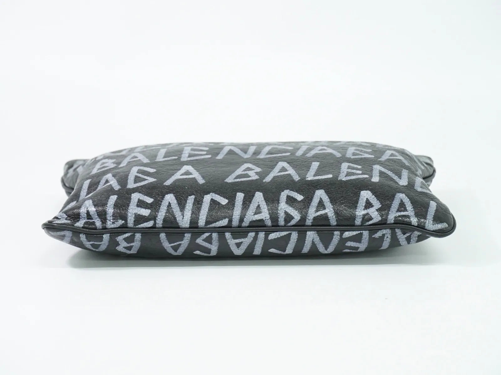 Balenciaga Graffiti Leather, Black, Leather, Clutch