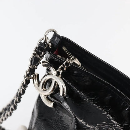 Chanel Bon Bon Pyramid Wristlet Patent, Black, Patent Leather, Shoulder Bag