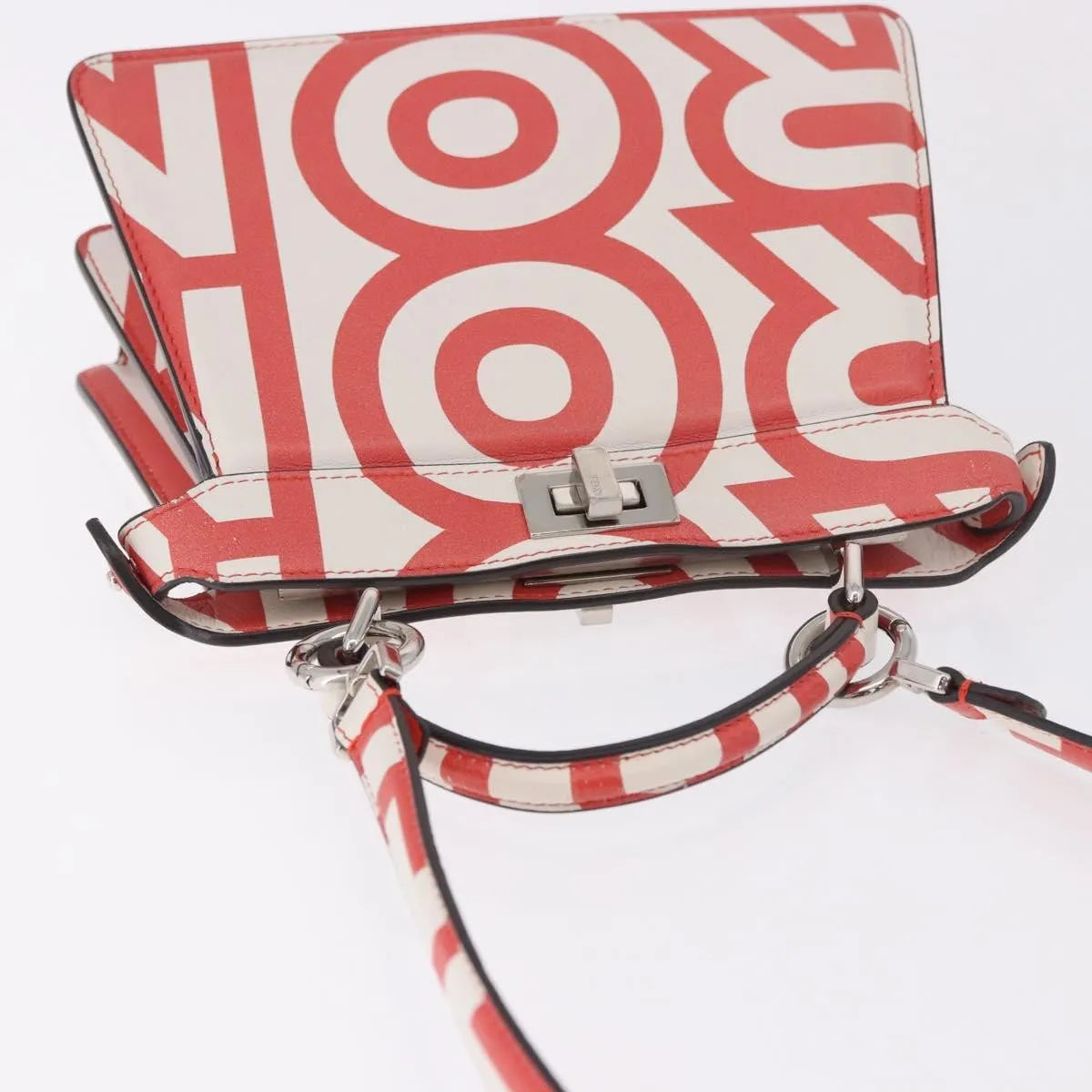 Fendi Peekaboo Leather, White, Leather, Handbag
