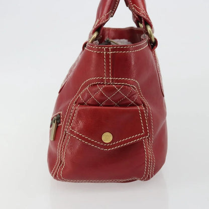 Celine Boogie Satchel Leather, Red, Leather, Handbag