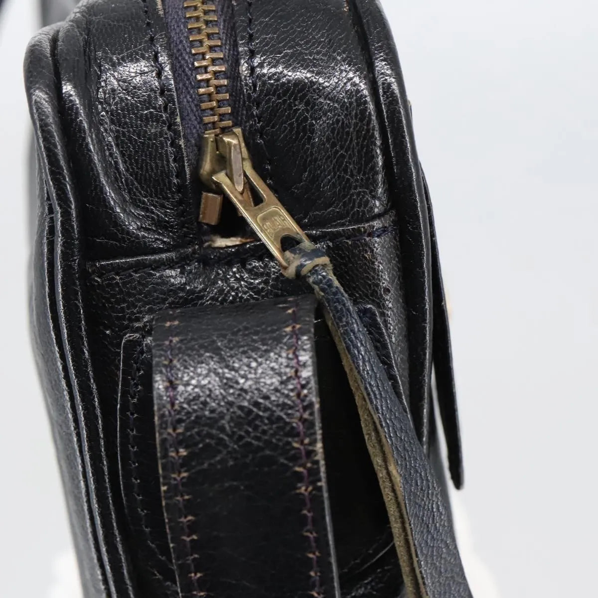 Celine Vintage Leather, Black, Leather, Shoulder Bag