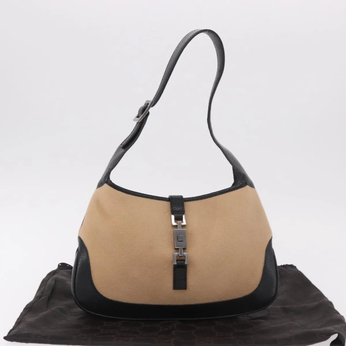 Gucci Jackie Hobo GG Canvas, Beige, Cotton, Shoulder Bag