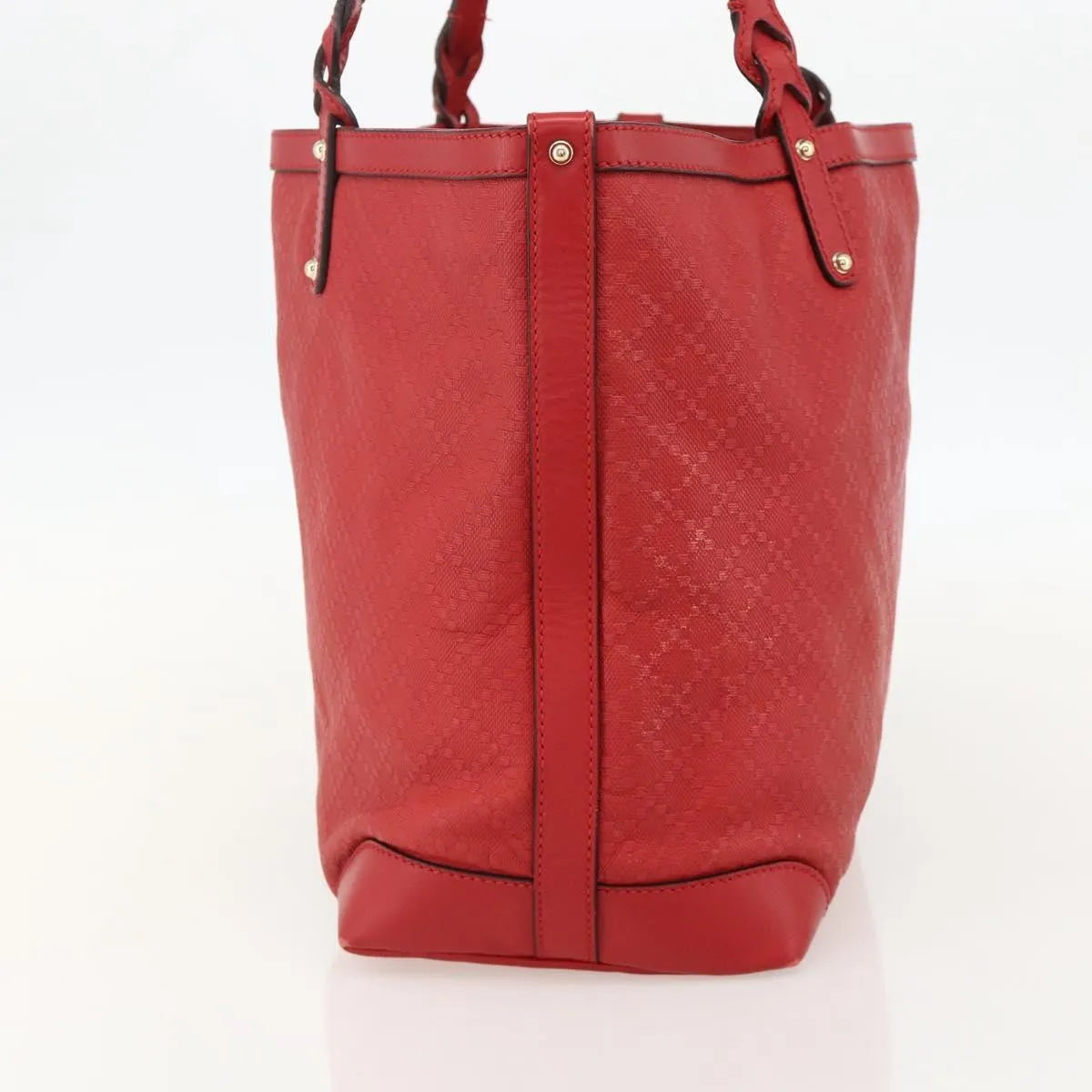 Gucci Craft Tote Diamante Leather, Red, PVC, Tote Bag
