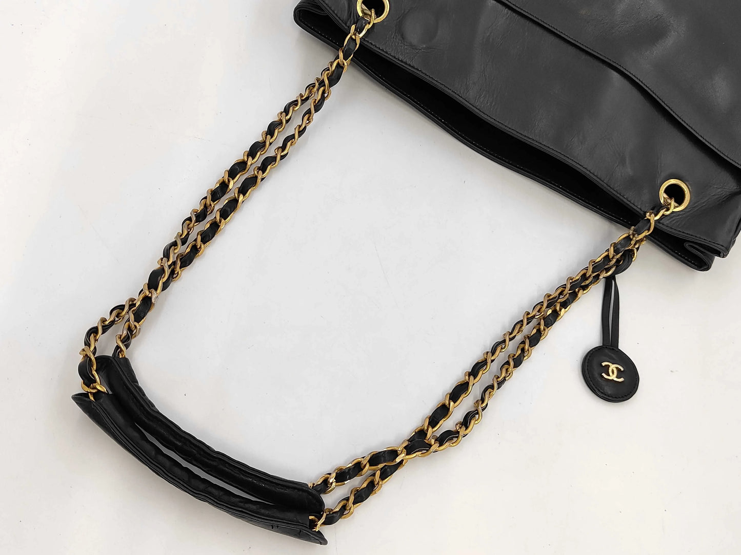 Chanel Matelasse Chain Leather, Black, Leather, Shoulder Bag