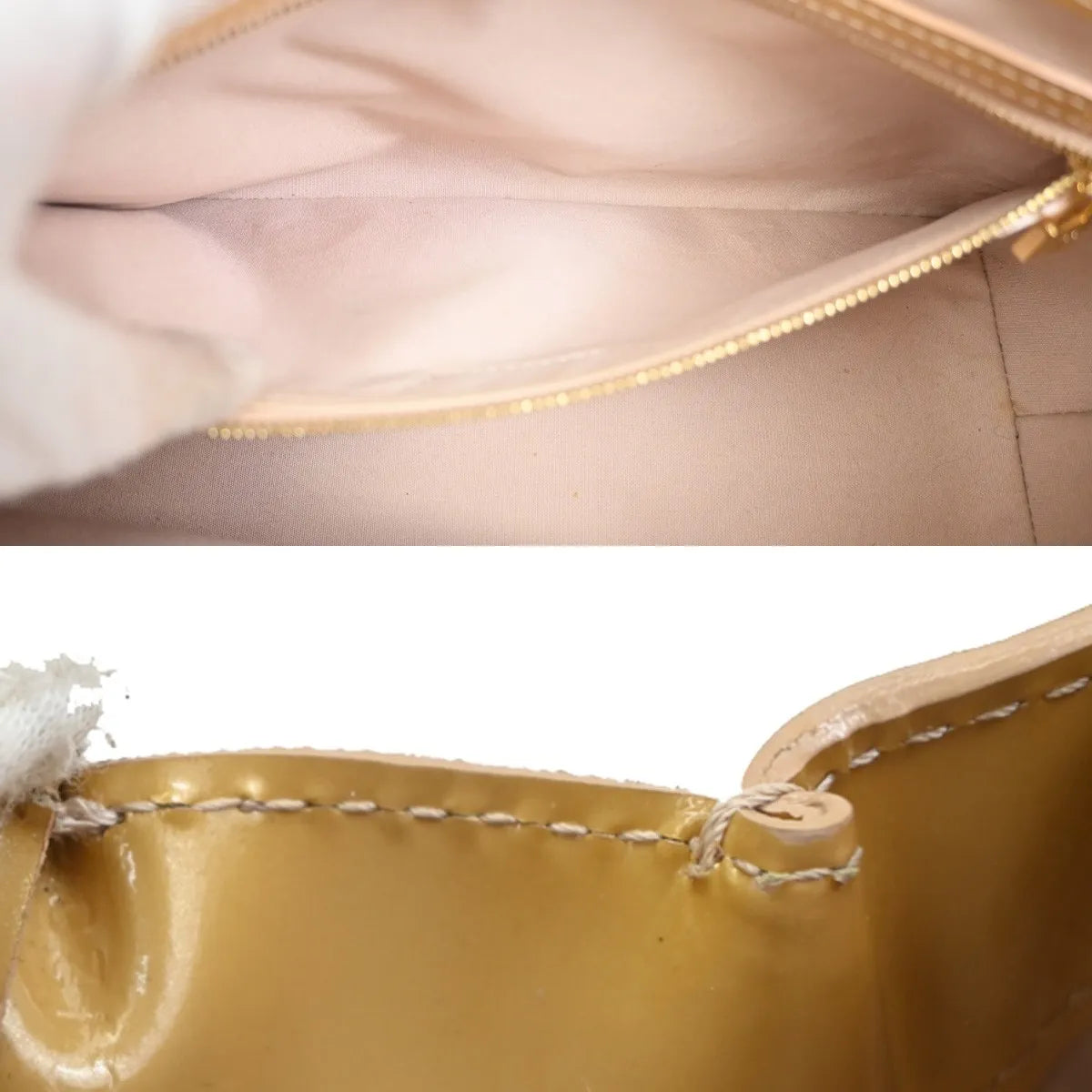 Louis Vuitton Wilshire Monogram Vernis, Beige, Patent Leather, Handbag