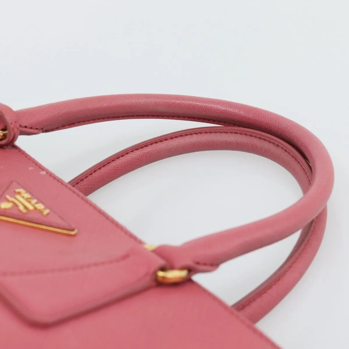 Prada Galleria Double Zip Tote Saffiano Leather, Pink, Leather, Handbag