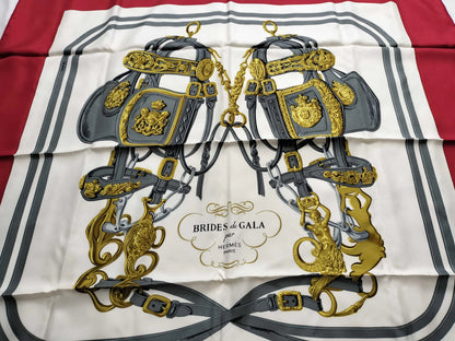 Hermes Carré 90 Silk multicolor, Red, Silk, Scarf