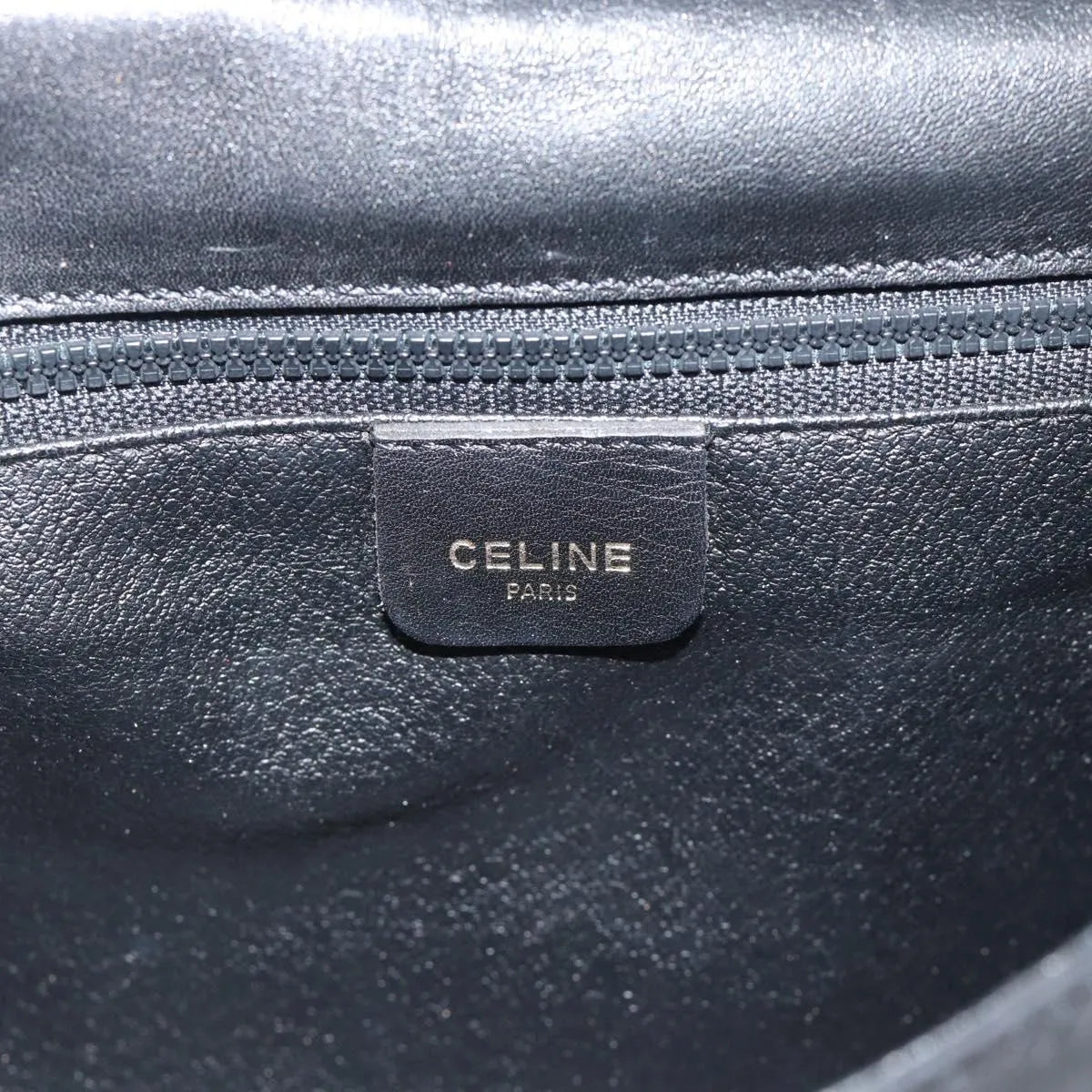 Celine Flap Shoulder Leather, Black, Leather, Shoulder Bag