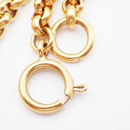 Chanel Vintage CC Heart Pendant Long Metal, Gold, Gold Plated, Necklace