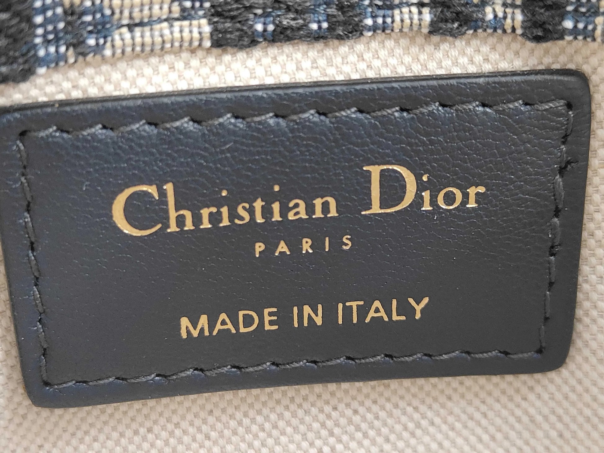 Christian Dior Saddle Oblique Canvas, Blue, Canvas, Shoulder Bag