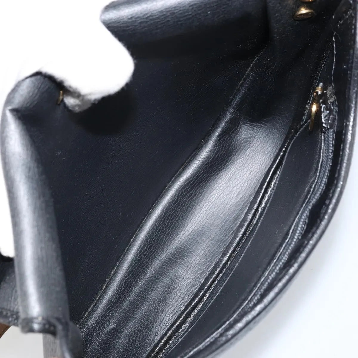 Christian Dior Vintage CD Logo Leather, Black, Leather, Shoulder Bag