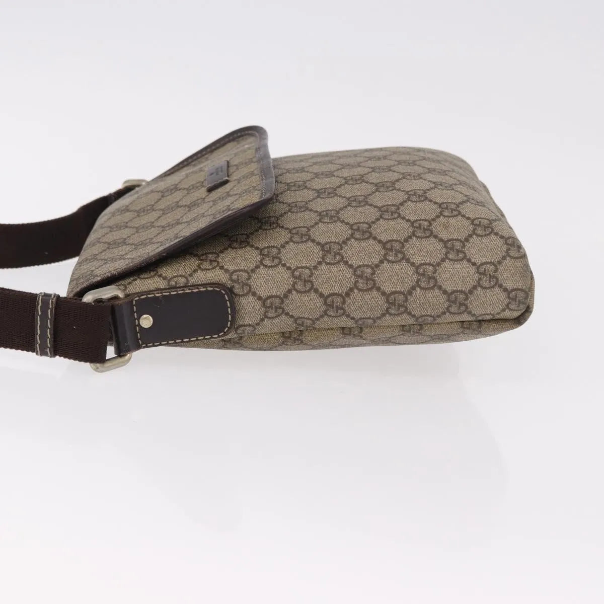 Gucci Flap Messenger GG Coated Canvas, Beige, Canvas, Shoulder Bag