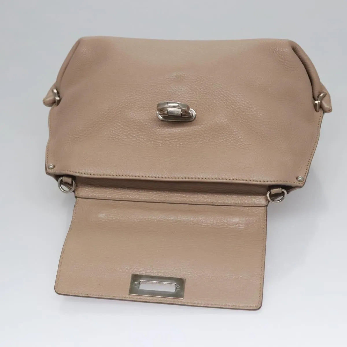 Salvatore Ferragamo Sofia Satchel Leather, Beige, Leather, Handbag