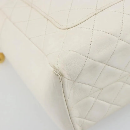 Chanel CC handbag Leather, White, Canvas, Handbag