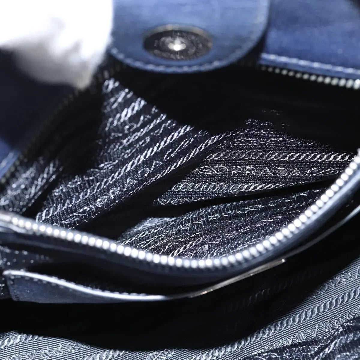 Prada Vintage Leather, Navy, Leather, Handbag